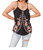 Garden Picnics Embroidered Tank In Black