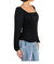 Gathered Long Sleeve Top In Black