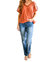 Luisa Embroidered Blouse In Orange - Orange