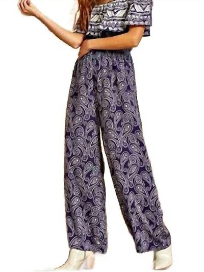 ANDREE BY UNIT Paisley Off Shoulder Jumpsuit In Navy product