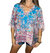 Poncho Embroidered Top In Blue Multi - Blue Multi