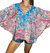 Poncho Embroidered Top In Blue Multi