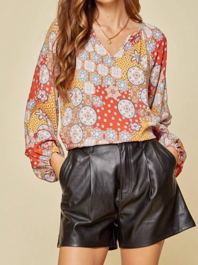 ANDREE BY UNIT Retro Print Blouse - Rust product