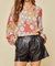 Retro Print Blouse - Rust - Rust