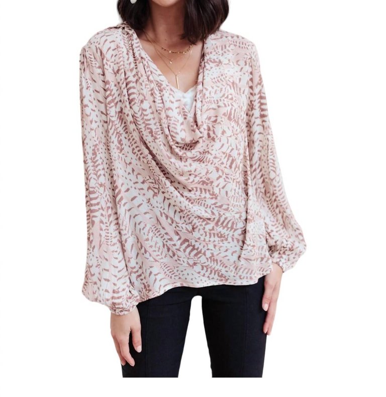 Take Flight Cowl Neck Top In Mauve - Mauve