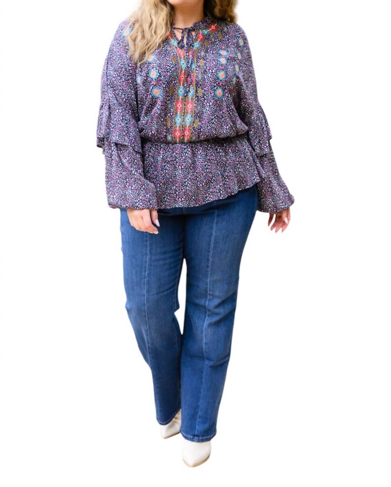 The Busy Body Blouse In Purple - Purple