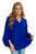 What Do You Say Balloon Sleeve Blouse In Royal Blue