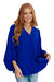 What Do You Say Balloon Sleeve Blouse In Royal Blue