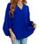 What Do You Say Balloon Sleeve Blouse In Royal Blue