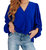 What Do You Say Balloon Sleeve Blouse In Royal Blue - Royal Blue