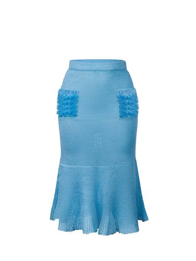 ANDREEVA Baby Blue Knit Skirt With Handmade Details product