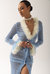 Baby Blue Rose Handmade Knit Dress-Cardigan