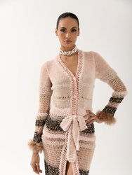 Baby Pink Handmade Knit Cardigan-Dress