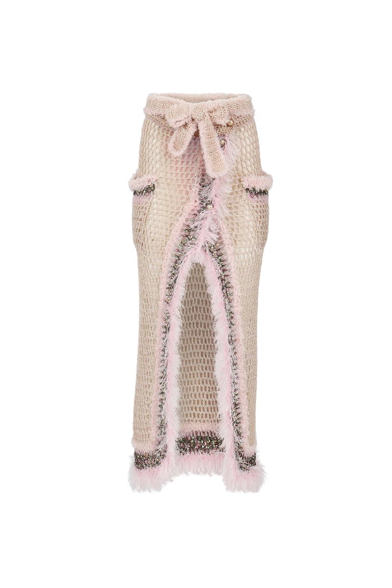 Baby Pink Handmade Knit Skirt - Pink