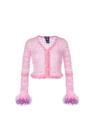 Baby Pink Handmade Knit Sweater - Pink