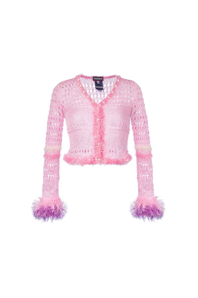 Baby Pink Handmade Knit Sweater - Pink