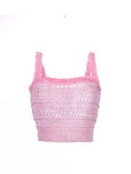Baby Pink Handmade Knit Top - Pink