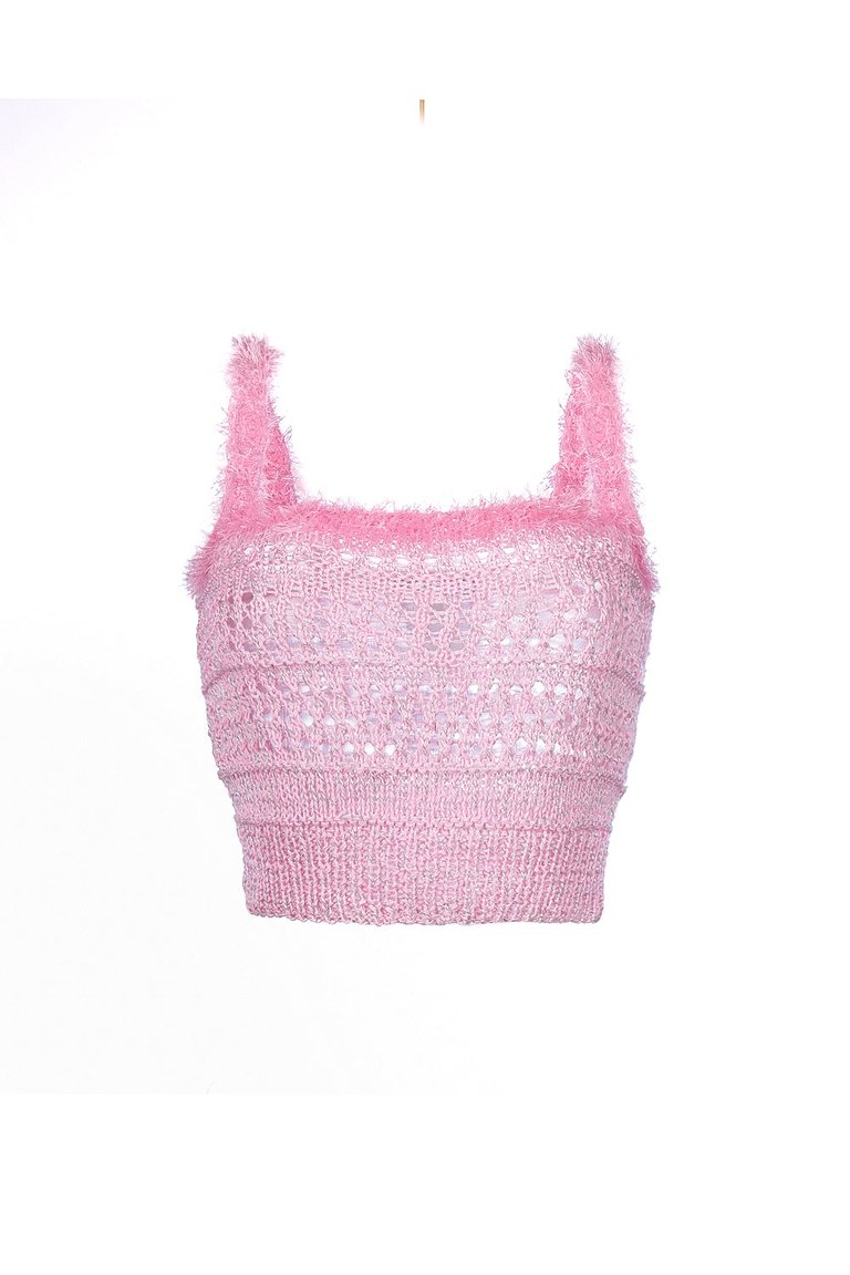 Baby Pink Handmade Knit Top - Pink
