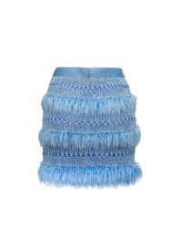 Blue Handmade Knit Skirt