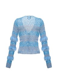 Blue Handmade Knit Sweater