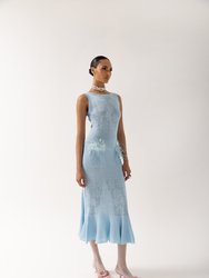 Blue Rose Knit Dress
