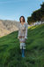 Brown Sundown Handmade Knit Cardigan-Dress With Pearl Buttons