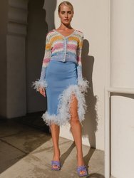 California Handmade Knit Sweater With Feathers
