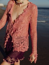 Dust Rose Handmade Crochet Shirt