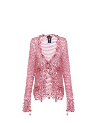 Dust Rose Handmade Crochet Shirt - Pink
