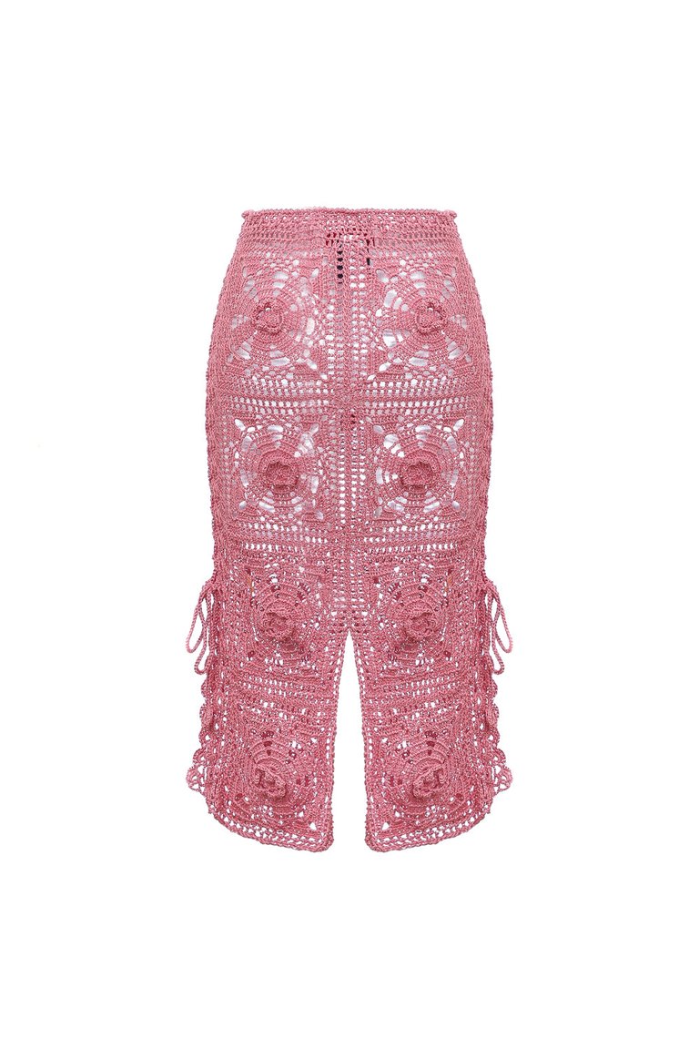 Dust Rose Handmade Crochet Skirt - Pink
