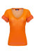 Golden poppy knit top with handmade knit details and pearls - Orange