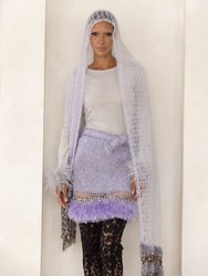 Grey Cashmere Handmade Knit Shawl