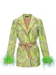 Jacqueline Blazer №20 With Detachable Feather Cuffs - Mint