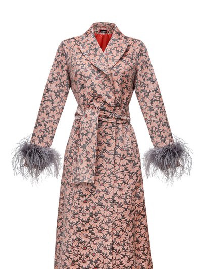 ANDREEVA Jacqueline Coat №22 With Detachable Feathers Cuffs - Grey product