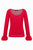 Knit Top With Handmade Knit Cuffs - Red