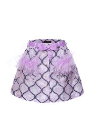 Lavender Skirt With Feathers Details - Lavender