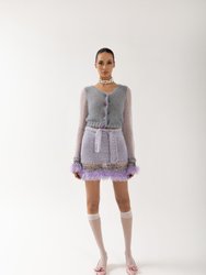 Light Grey Handmade Knit Midi Skirt
