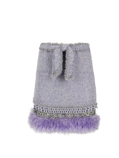 ANDREEVA Light Grey Handmade Knit Midi Skirt product