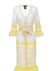 Malva Handmade Knit Cardigan Dress - White