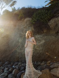 Malva Metallic Handmade Crochet Maxi Dress