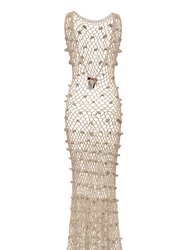 Malva Metallic Handmade Crochet Maxi Dress
