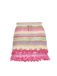 Malva Multicolor Handmade Crochet Mini Skirt