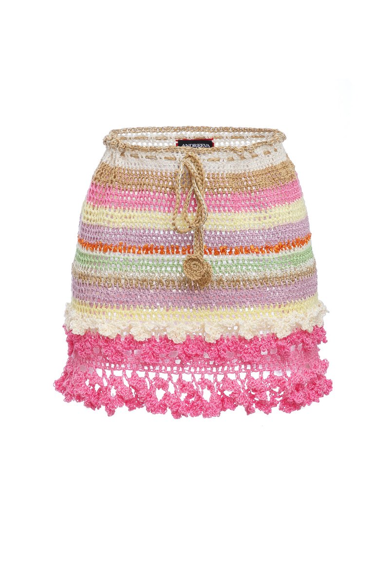 Malva Multicolor Handmade Crochet Mini Skirt - Multicolor