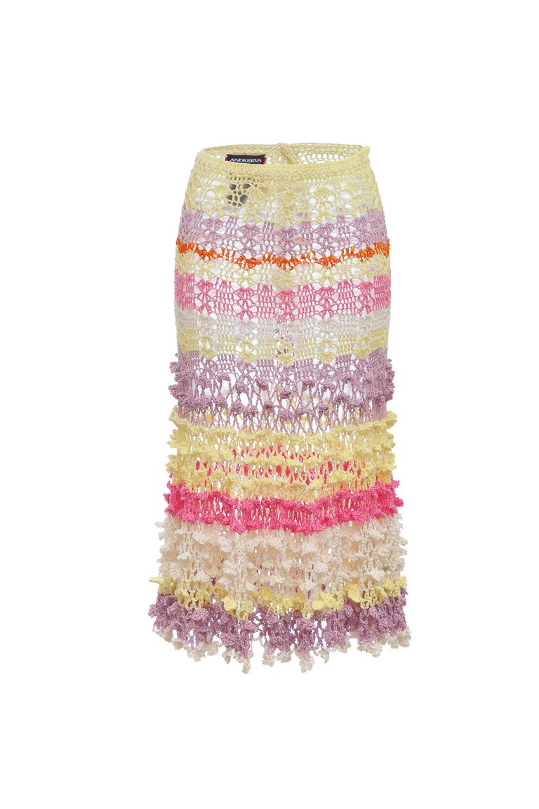Malva Multicolor Handmade Crochet Skirt - Multicolor