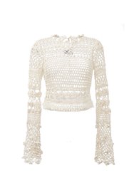 Malva White Handmade Crochet Top - White