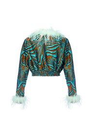 Mint Marilyn Jacket With Feathers