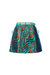 Mint Printed Mini Skirt With Feathers