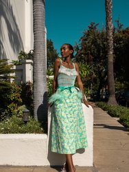 Mint Skirt With Feather Details