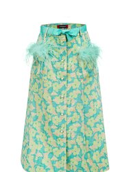 Mint Skirt With Feather Details - Mint