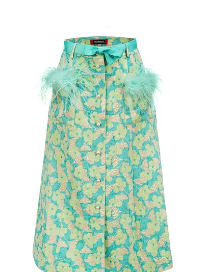 ANDREEVA Mint Skirt With Feather Details product